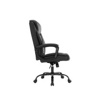 Silla de Oficina Tipo Director en Piel Sintética Negra - 118/110x72x64 cm, Elegancia y Confort