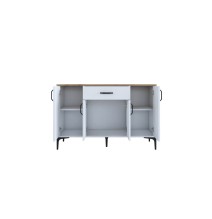 Buffet en Melamina Blanco-Castaño - 120x40x78.6 cm.