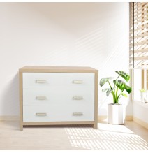 Cómoda Dormitorio 3 Cajones Cambria Blanco - Dimensiones 70.5x88x39cm